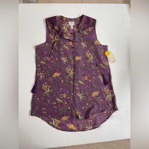 😍St John's by Floral Purple Sleeveless Top